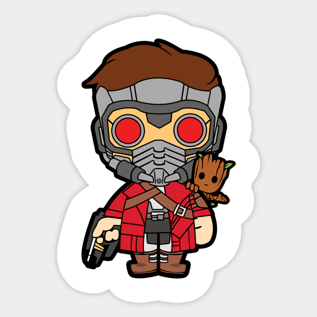 Starlord Groot Chibi Sticker by untitleddada